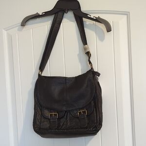 Chic Black Vegan Leather Shoulder Bag